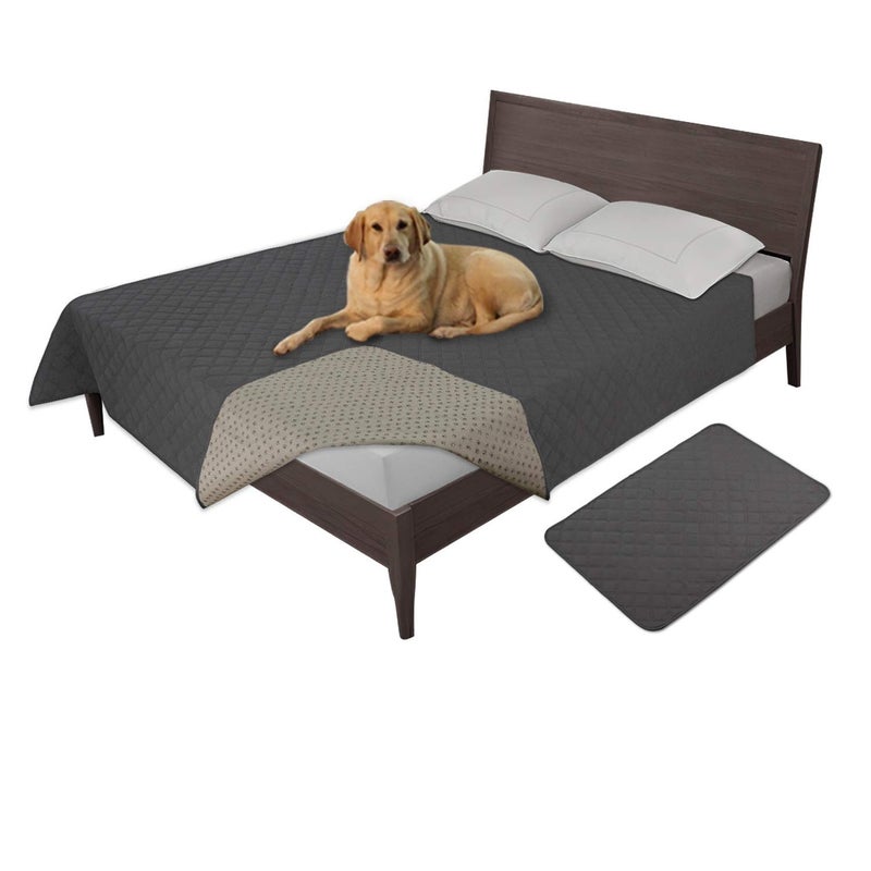 Easy-Going 100% Waterproof Dog Bed Cover, Non-Slip Pet Blanket for Furniture, Washable Couch Cover, Repleasement Sofa Cover (86X82 in,Dark Gray) - Image 1